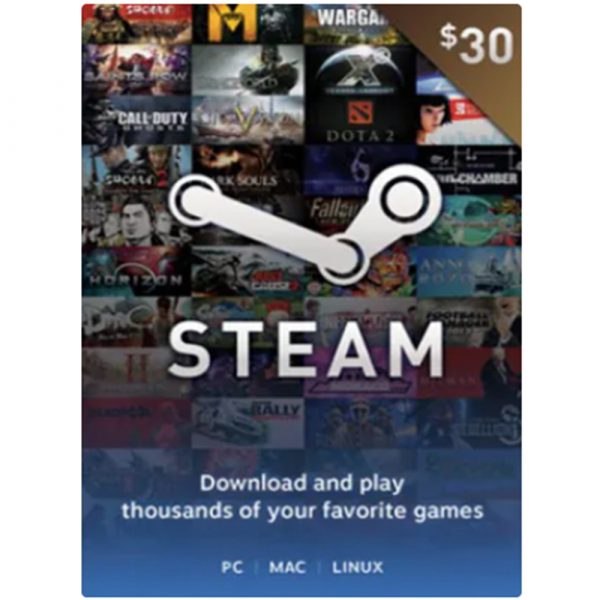 Steam Gift Card 30 USD Steam Key For USD Currency Only
