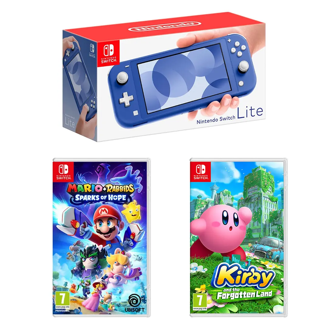 Switch Lite Console Mario Rabbids Kirby